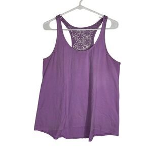 Mossimo Supply Co Purple Crochet Lace Racerback Tank Top Womens Large L/G